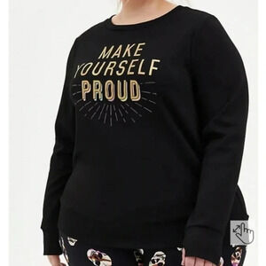TORRID MAKE YOURSELF PROUD BLACK CUPRO ACTIVE SWEATSHIRT Size 3 EUC!‎